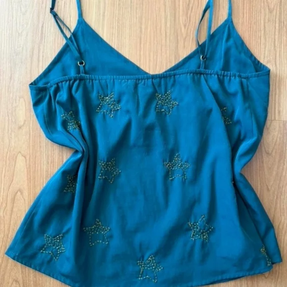 Teal Star Embellished Women's Top - Picture 2 of 3